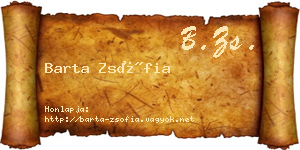 Barta Zsófia névjegykártya